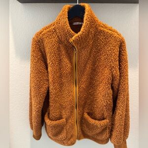 Womens staccato fuzzy zip up jacket